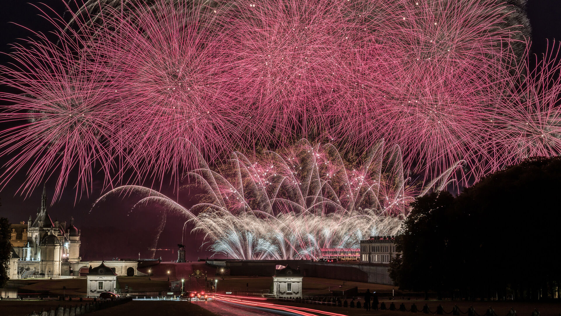 Fireworks for wedding at Chateau de Chantilly